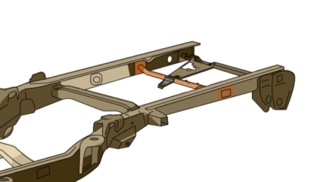 04-08 F150 4x4 SuperCab 6.5 Foot Bed Forward Spare Tire Crossmember Rust Buster Frameworks