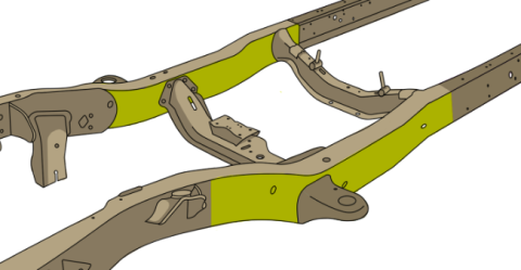 97-99 Dodge Dakota Club Cab 6.5 Foot Bed 4wd Front Frame Section - Left Rust Buster Frameworks
