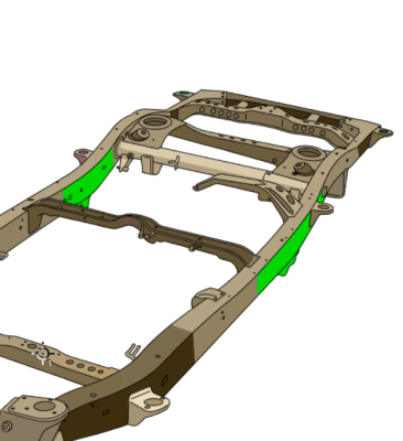 01-07 Toyota Sequoia Mid Frame Section Right Rust Buster Frameworks