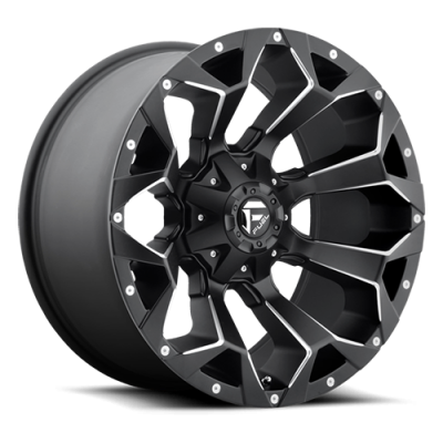 Aluminum Wheels 20X10 Assault D546 5 On 114.3/5 On 127 Matte Black/Milled 78.1 Bore -18 Offset 8 Spoke 49 Lbs Fuel Off Road Wheels