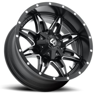 Aluminum Wheels 20X10 Lethal D567 5 On 114.3/5 On 127 Matte Black/Milled 78.1 Bore -12 Offset Fuel Off Road Wheels