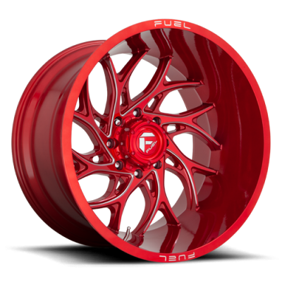 Aluminum Wheels 24X14 Runner D742 5 On 127 Candy Red Milled 71.5 Bore -75 Offset Fuel Off Road Wheels