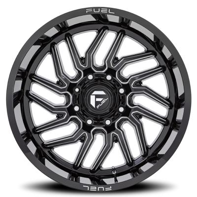 Aluminum Wheels 20X10 Hurricane D807 5 On 127 Gloss Black Milled 71.5 Bore -18 Offset Fuel Off Road Wheels
