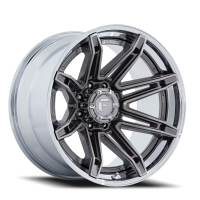 Aluminum Wheels 20X10 Brawl FC401AP 6 On 135 Platinum Silver Chrome Lip 87.1 Bore -18 Offset Fuel Off Road Wheels