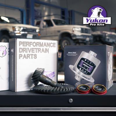 8.2 inch GM 3.73 Rear Ring and Pinion Install Kit 28 Spline Positraction 2.25 inch Axle Bearings Yukon Gear &amp; Axle