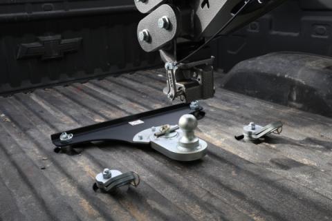 GoosePuck 5 Inch offset ball-puck mount for Ford 2017 to current 25K Towing (With STD Ball Assy and 101177) Gen Y Hitch