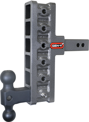 Mega Duty 2 Inch Offset Shank 5 Inch Rise,7.5 Inch Drop 1.5K TW 10K Hitch &amp; GH-031 Dual-Ball Gen Y Hitch