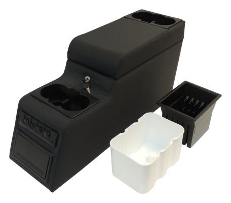 Locking Center Console 1987-1995 YJ Wrangler 4 Cup Holders A Cooler Insert and a Removable Storage Insert Black RT Off Road