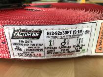 30 Foot Tow Strap Standard Duty 30 Foot x 2 Inch Red Factor 55