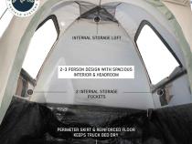 LD TACT - Bed Tent Mid Size 5.0-5.2 Foot, Tan Body and Green Rainfly Overland Vehicle Systems