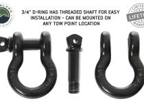 Recovery Shackle 19019901 3/4 4.75 Ton Black Overland Vehicle Systems