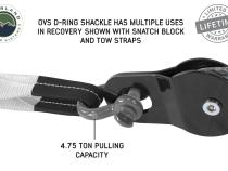 Recovery Shackle 3/4 Inch 4.75 Ton - Gray Universal Overland Vehicle Systems
