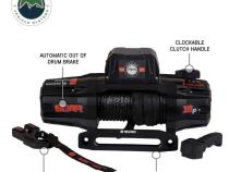 SCAR 10P - 10,000 lb. Winch With Synthetic Rope and Wireless Remote Overland Vehicle Systems