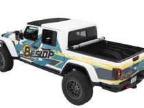 EZ-Roll Soft Tonneau Cover For Jeep 2020-2024 Gladiator 5.0 Foot Black Diamond Tailgate Spoiler Not Included Bestop