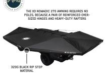 XD Nomadic 270 - Awning, Lights, Black Out, Wall Kit, Driver Side, Black Body, Black Trim and Black Travel Cover Overland Vehicle Systems