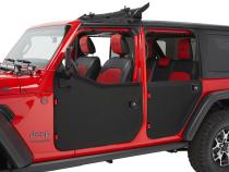 Jeep Doors Full 2-Piece Fabric Doors For Jeep 2020-2024 Gladiator Clear Vinyl Front Black Diamond Fabric Pair Bestop