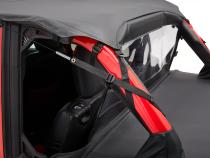 Jeep Wrangler Bikini Top Header Safari Cable Style Bikini Tops For Jeep 2024-Current Wrangler JL 4 Door Black Diamond Bestop