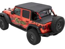 Jeep Wrangler Bikini Top Header Safari Cable Style Bikini Tops For Jeep 2024-Current Wrangler JL 4 Door Black Diamond Bestop