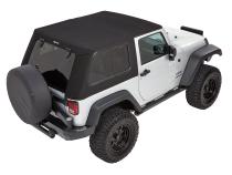 Trektop Pro Hybrid Slantback Soft Top For Jeep 2007-2018 Wrangler JK 2 Door Black Bestop