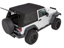 Trektop Pro Hybrid Slantback Soft Top For Jeep 2007-2018 Wrangler JK 2 Door Black Bestop