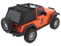Jeep Wrangler Trektop Glide Slantback Soft Tops For Jeep 2007-2018 Wrangler JK 2 Door Black Diamond Bestop