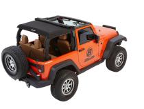 Jeep Wrangler Trektop Glide Slantback Soft Tops For Jeep 2007-2018 Wrangler JK 2 Door Black Diamond Bestop