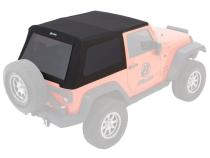 Jeep Wrangler Trektop Glide Slantback Soft Tops For Jeep 2007-2018 Wrangler JK 2 Door Black Diamond Bestop