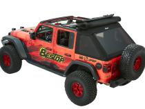 Trektop Ultra Slantback Soft Top For Jeep 2018-Current Wrangler JL 4 Door Black Bestop