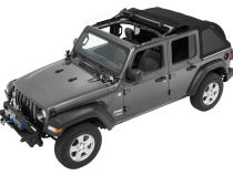 Trektop Slantback Soft Top For Jeep 2018-Current Wrangler JL 4 Door Black Diamond Bestop