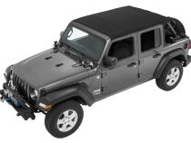 Trektop Slantback Soft Top For Jeep 2018-Current Wrangler JL 4 Door Black Diamond Bestop
