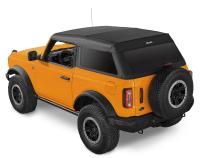 Trektop Slantback Soft Top For Ford 2021-2024 Bronco 2 Door No Raptor Black Diamond Preminum Fabric Bestop