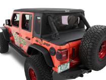 Jeep Wrangler Halftop Soft Top Conversion Kit For Jeep 2018-2023 Wrangler JL 4 Door Black Diamond Bestop