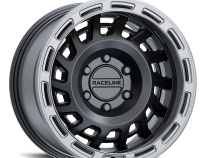 Aluminum Wheels 17x8.5 Halo 957BS Satin Black Silver Ring 0 Offset 5 on 127 Bolt Pattern 78.1 Bore Raceline