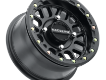 Aluminum Wheels 14x7 Podium Beadlock UTV A93B Satin Black 10 Offset 4 on 110 Bolt Pattern Raceline