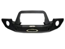 Jeep JK Full Front Bumper For 07-18 Wrangler JK With Winch Plate Bull Bar Black Powdercoated Rigid Series Rock Slide Engineering