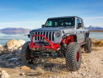 Bare Steel Nighthawk Mid-tube Stinger Front Bumper with Aluminum Skid for JK, JL, and JT - Bare Steel Artec Industries