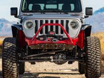 Powdercoat Nighthawk Mid-tube Stinger Front Bumper with Aluminum Skid for JK, JL, and JT - Black Powdercoat Artec Industries