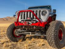 Powdercoat Nighthawk Mid-tube Stinger Front Bumper with Aluminum Skid for JK, JL, and JT - Black Powdercoat Artec Industries