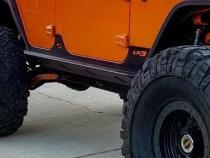 Jeep JK Unilimited Rocker Guards With Step 07-18 Wrangler JK Crusher Series Bare Steel Motobilt