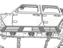 Frame Mounted Rocker Guards For 4 Door Jeep JL Bare Steel Motobilt