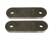 Universal 4 Inch Straight Leaf Spring Shackles With 2 Holes Bare Steel Motobilt