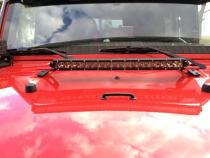 Jeep JK 20 Inch LED Single Row Hood Mounts 07-18 Wrangler JK Motobilt
