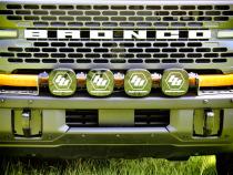Front Bumper Mount For Baja Designs 4 Light XL Linkable Light Bar On 2021 Ford Bronco Bare Steel Motobilt