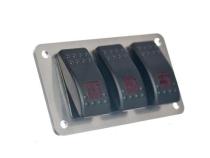 3 Hole Aluminum Switch Panel 4.5 x 2.5 Inch Motobilt