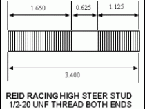 Dana 60 ARP High Steer Stud and Nut Single Kit Artec Industries