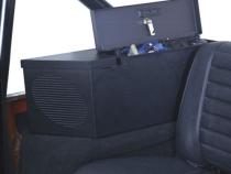 Security Speaker/Storage Lockbox w/ Roll Bar Cutout - 55-86 CJ / 87-91 Wrangler YJ 6-9 inch Locking Black Set of 2 Tuffy Security Products
