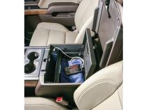 Console Safe - 14-19 Silverado/Sierra 1500 {19 Old Body Style} / 15-19 2500HD/3500HD / 15-20 Suburban/Tahoe/Yukon/Yukon XL w/ Flow-Thru Console Black Tuffy Security Products