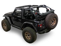 Supertop Glide Jeep 2018-2025 Wrangler JL 2-Door Squareback Premium Black Twill Bestop