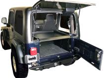 Deluxe Cargo Enclosure - 87-95 Wrangler YJ / 97-06 Wrangler TJ Rear Seats Must Be Removed Black Tuffy Security Products