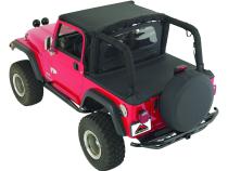 Car Cover 1992-1995 YJ Wrangler Black Denim w/Beach Topper/Windbreaker/Tonneau Cover RT Off Road